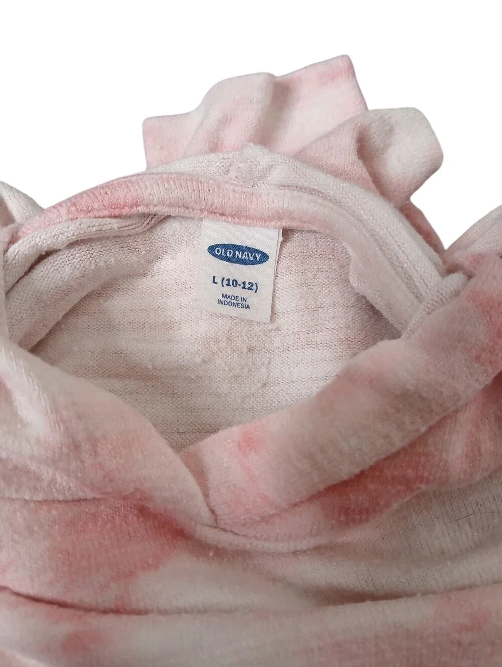 Old Navy Girls Pink Tie-Dye Lightweight Hoodie Top